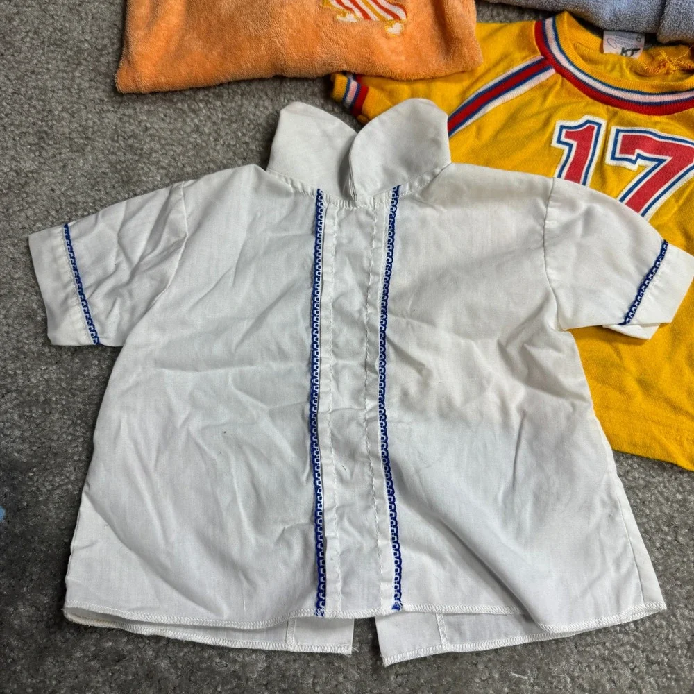 Vintage Baby Clothing Lot 6pc Carters Terry Cloth Romper Sleeper Gingham